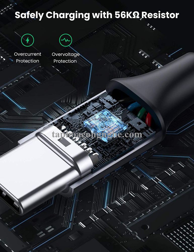 Ugreen 60408 3M màu xám đen cáp USB type C to A bọc nhôm chống nhiễu US288 30060408